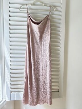 Vintage Y2K bebe Blush Pink Cowl Neck Satin Dress